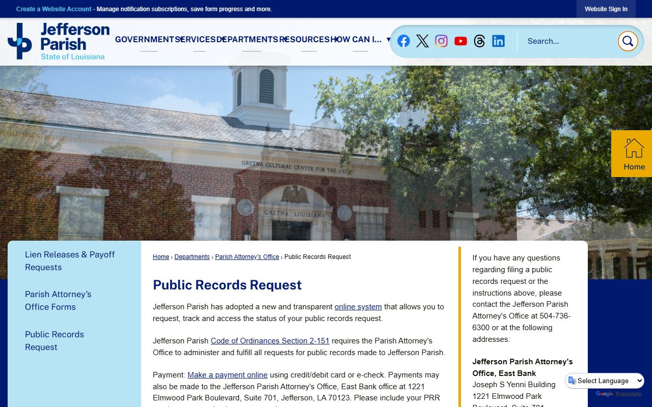 metairie police blotter jefferson parish public records request page