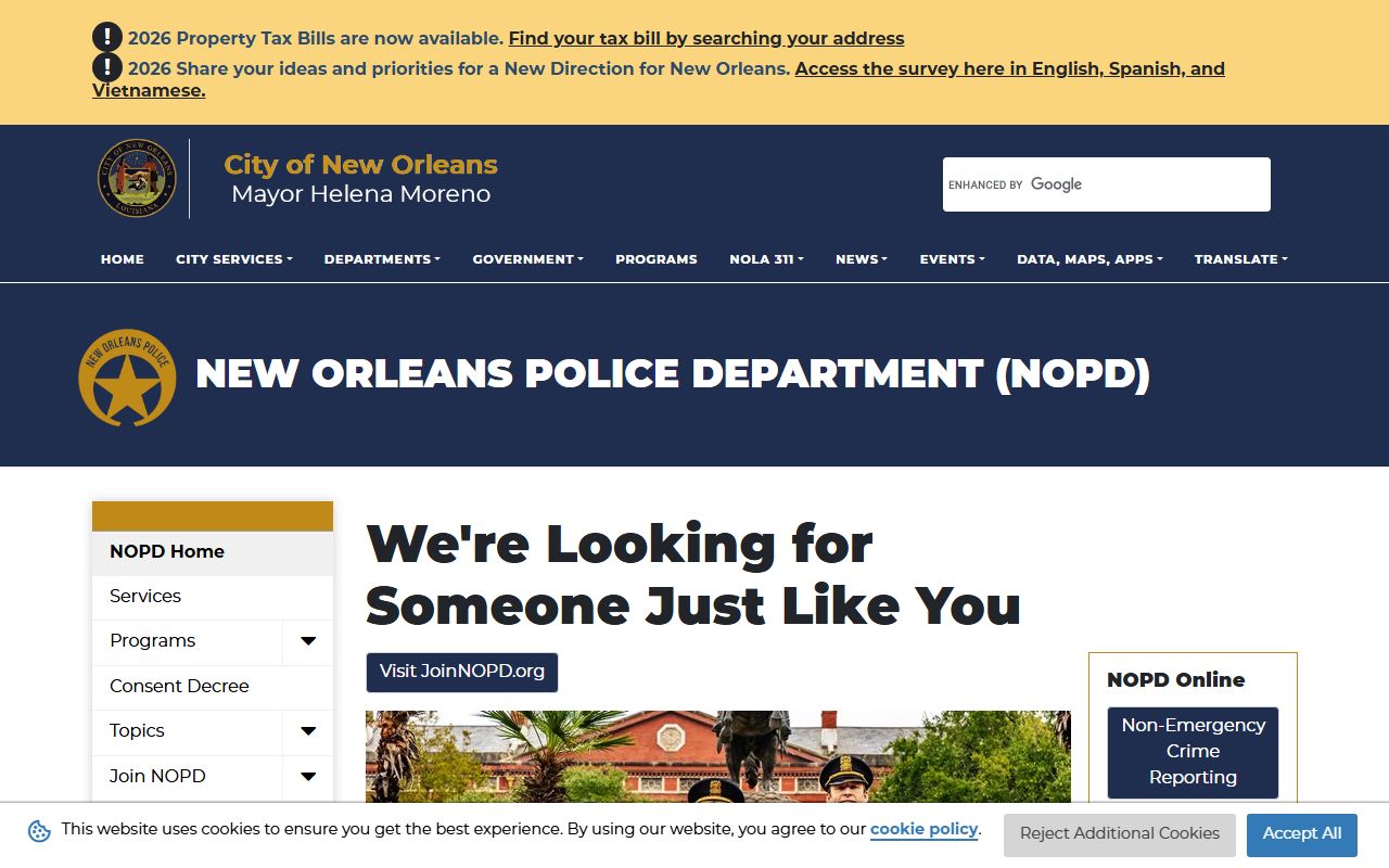 new orleans police blotter nopd website homepage