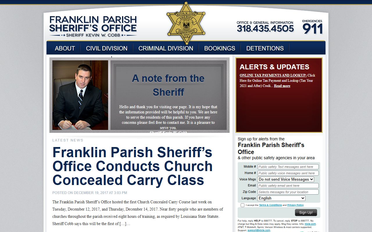 franklin parish police blotter sheriff office homepage