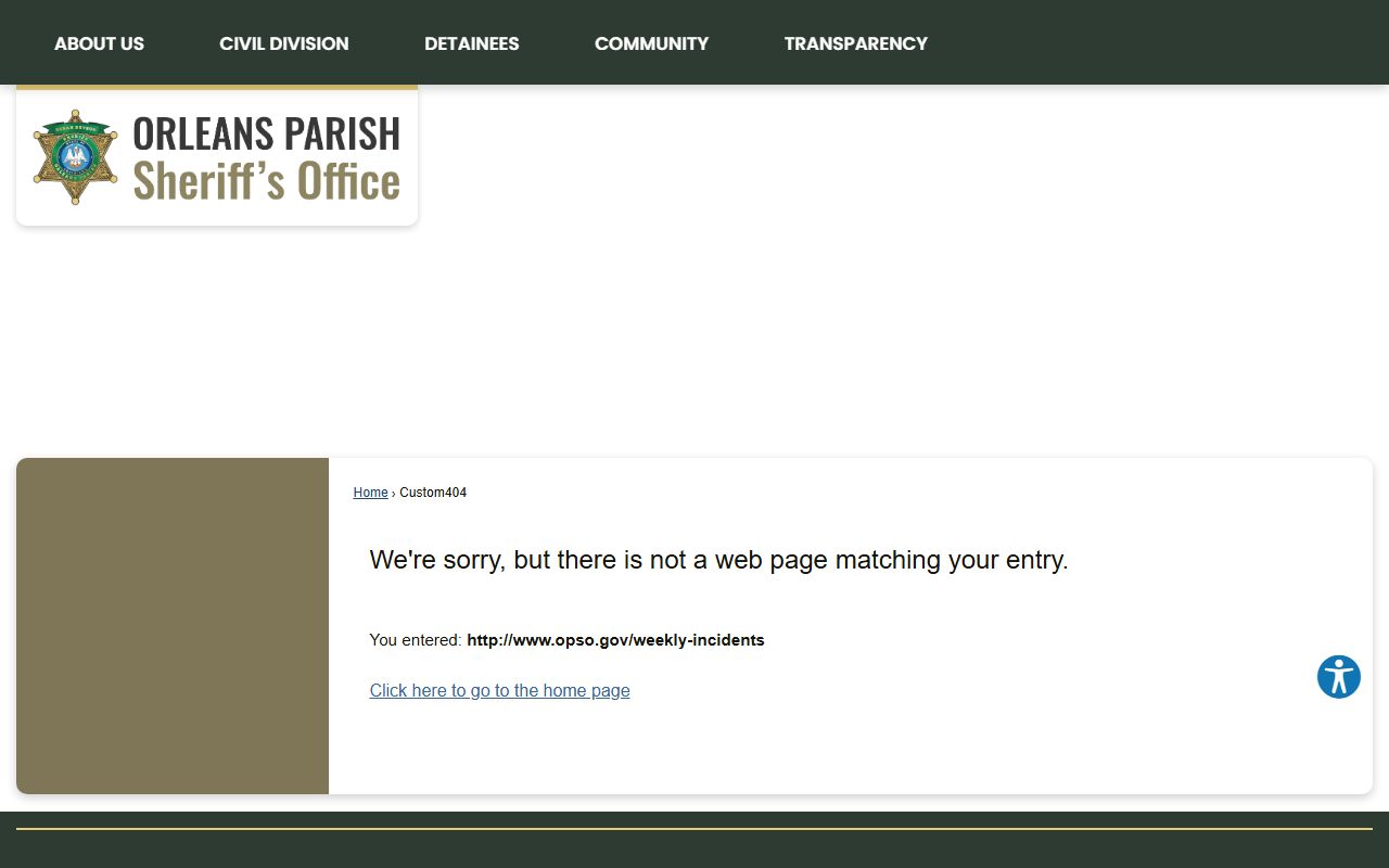 orleans parish police blotter opso weekly incidents page